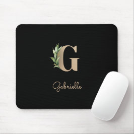 Eleganter Botanischer Monogramm-Buchstabe G Mousepad