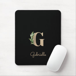 Eleganter Botanischer Monogramm-Buchstabe G Mousepad
