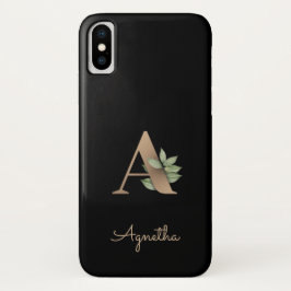 Eleganter Botanischer Monogramm-Goldbrief A Case-Mate iPhone Hülle