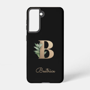 Eleganter Botanischer Monogramm-Goldbrief B Samsung Galaxy Hülle