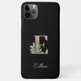 Eleganter Botanischer Monogramm-Goldbrief E Case-Mate iPhone Hülle