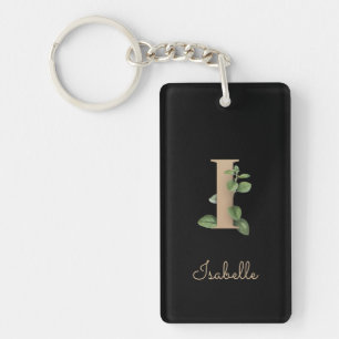 Eleganter Botanischer Monogramm-Goldbrief I Schlüsselanhänger