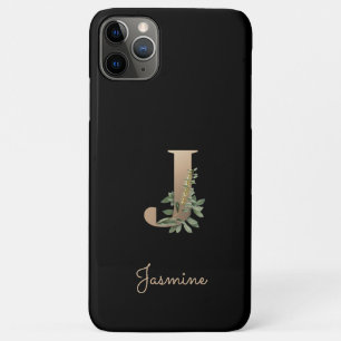 Eleganter Botanischer Monogramm-Goldbrief J Case-Mate iPhone Hülle