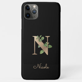Eleganter Botanischer Monogramm-Goldbrief N Case-Mate iPhone Hülle