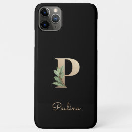 Eleganter Botanischer Monogramm-Goldbrief P Case-Mate iPhone Hülle