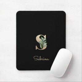 Eleganter Botanischer Monogramm Letter S Mouse Pad Mousepad