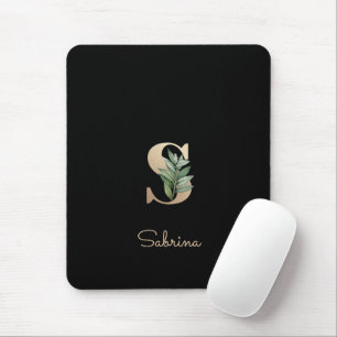 Eleganter Botanischer Monogramm Letter S Mouse Pad Mousepad