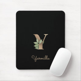 Eleganter Botanischer Monogramm Letter Y Mouse Pad Mousepad