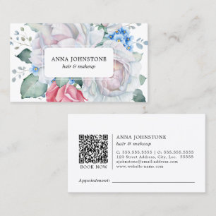 Eleganter botanischer QR Code Ernennung Visitenkarte