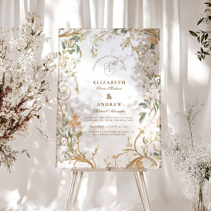 Eleganter botanischer Rahmen-Hochzeitstil im Herbs Acrylschild