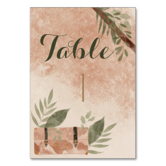 Eleganter botanischer Reisender Tischnummer