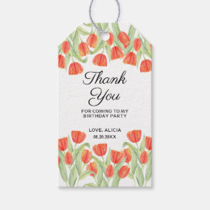 Eleganter Botanischer Roter Tulip 50. Geburtstag Geschenkanhänger