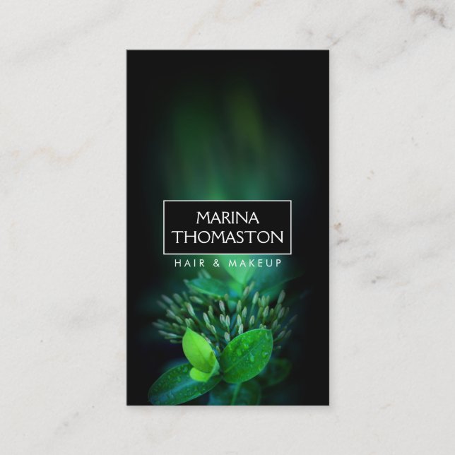Eleganter botanischer Salon, Beauty Business Card Visitenkarte (Vorderseite)