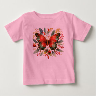 Eleganter Botanischer Schmetterling Luxuriöse Fl Baby T-shirt