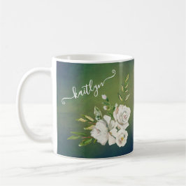 Eleganter botanischer Schriftname Kaffeetasse