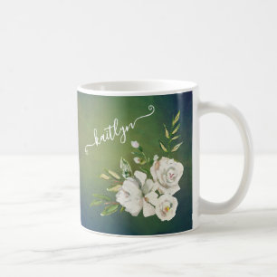 Eleganter botanischer Schriftname Kaffeetasse
