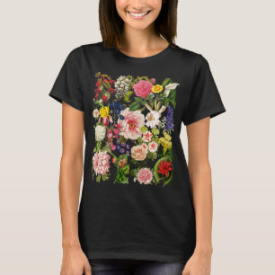 Eleganter botanischer Vintage-Blumengarten T-Shirt