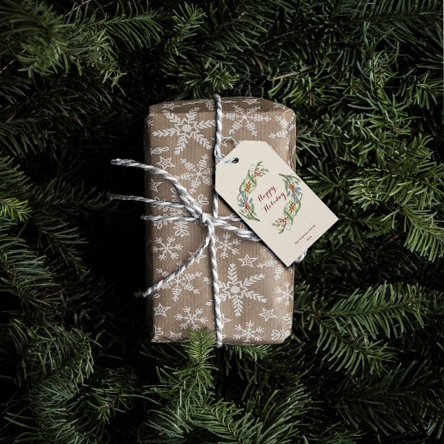 Eleganter botanischer Weihnachtsfeiertag Geschenkanhänger (Von Creator hochgeladen)