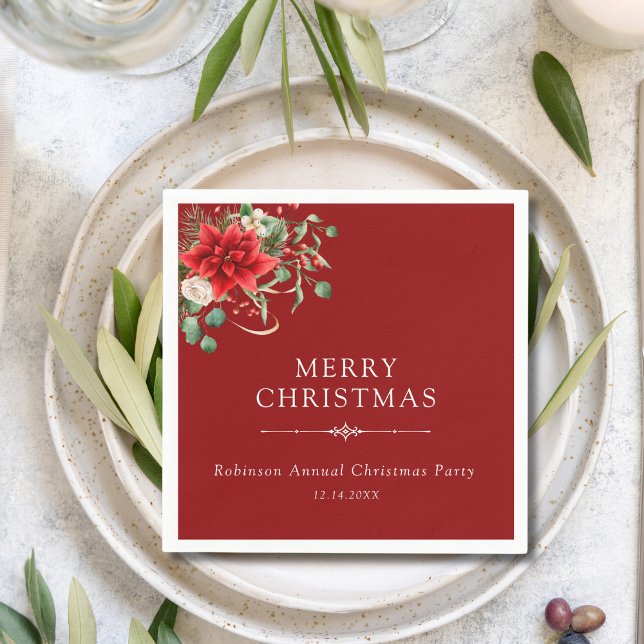 Eleganter botanischer Weihnachtsfeiertag im Party Serviette (Von Creator hochgeladen)