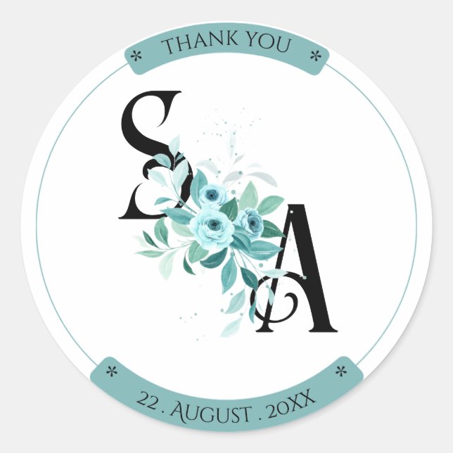 Eleganter Bouquet Wasserfarben Blumenaufkleber Runder Aufkleber (Vorderseite)