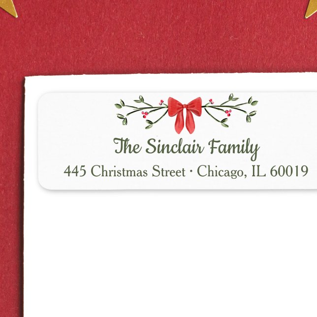 Eleganter Bow & Holly Personalisierte Weihnachtsrü (Von Creator hochgeladen)