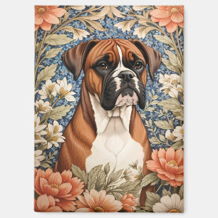 Eleganter Boxerhund, inspiriert von William Morris Magnet