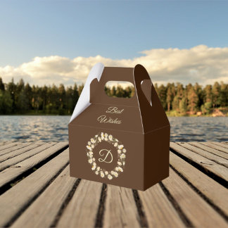 Eleganter brauner Gefälligkeitskasten Blumenkranz Geschenkschachtel