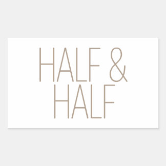 Eleganter brauner Half & Half Rechteckiger Aufkleber