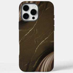Eleganter brauner Marmor mit abstraktem Design iPhone 16 Pro Max Hülle
