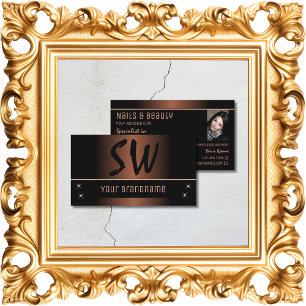 Eleganter brauner Schwarzer Chic mit Monogramm und Visitenkarte