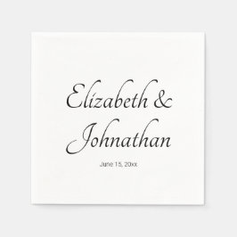 Eleganter Bräutigam mit weißen und schwarzen Skrip Serviette