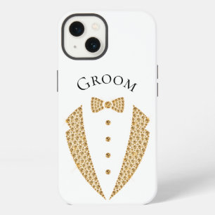 Eleganter Bräutigam Smoking Gold-Typografie Hochze iPhone 13 Hülle