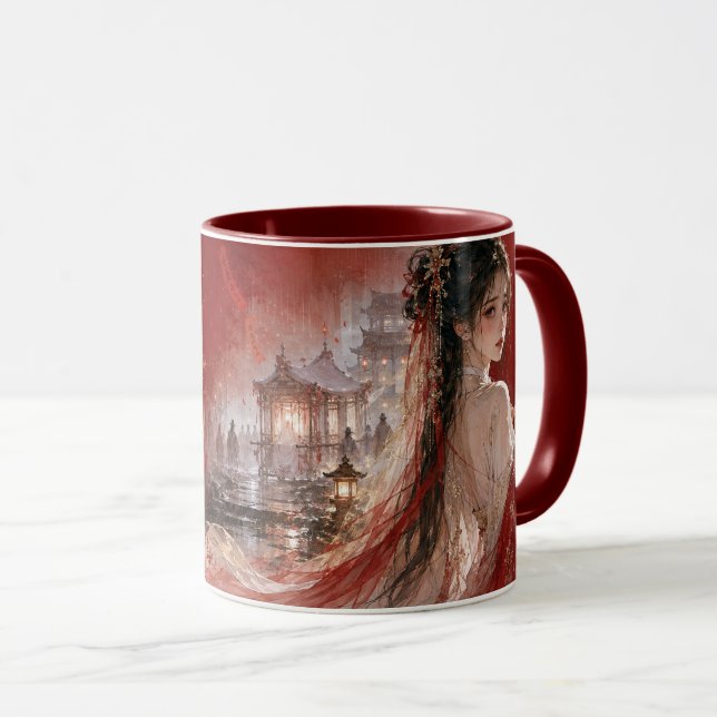 Eleganter Bridalcore-Fantasie-Becher Tasse (VorderseiteRechts)