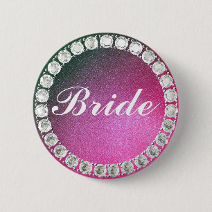 Eleganter Bride-Rosa-Glitzer Button