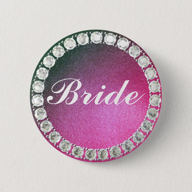 Eleganter Bride-Rosa-Glitzer Button (Vorderseite)