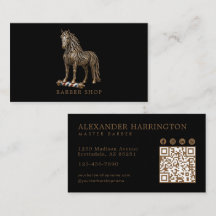 Eleganter Bronze-Mustang-Pferd-Friseursalon-QR-Cod