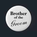 Eleganter Bruder der Bräutigknöpfe Button<br><div class="desc">Eleganter Bruder des Bräutigam pinback knöpft Niedliche Idee für Hochzeitsfeier. Die Farben Schwarz und Weiß können geändert werden. Individuell für andere Familienmitglieder und Braut.</div>