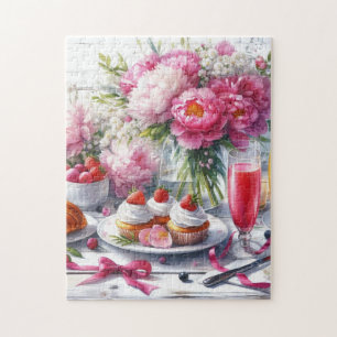 Eleganter Brunch mit Pastrien und Peonies Puzzle