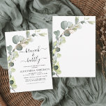 Eleganter Brunch und Bubbly Brautparty Greenery Einladung<br><div class="desc">Brunch und Bubbly Eukalyptus Greenery Sukkulente Botanische Wasserfarbe Smaragdgrüne Frühlingsdusche Brautdusche Einladungen auf weißem Hintergrund - beinhaltet schöne und elegante Schriftzeichen mit modernen botanischen Blätter und Grün für die besondere Braut zu sein zu feiern.</div>