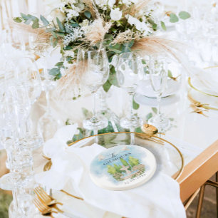 Eleganter Brunnen   Blume taucht Hochzeit Luxus Getränkeuntersetzer