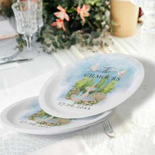 Eleganter Brunnen   Blume taucht Hochzeit Luxus Pappteller