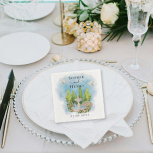 Eleganter Brunnen   Blume taucht Hochzeit Luxus Serviette