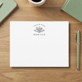 Eleganter Buchclub Name Floral Mitteilungskarte