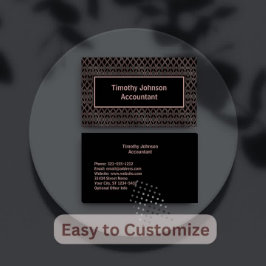 Eleganter Buchhalter für Kupfer und schwarzes Must Visitenkarte