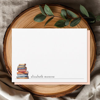 Eleganter Buchliebhaber personalisiert Mitteilungskarte