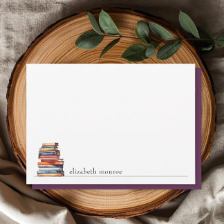 Eleganter Buchliebhaber-Personalisierung Mitteilungskarte