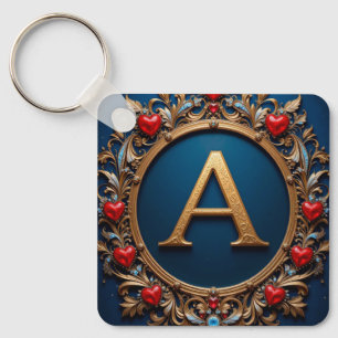 Eleganter Buchstabe A mit goldenen Herz-Details ✨ Schlüsselanhänger