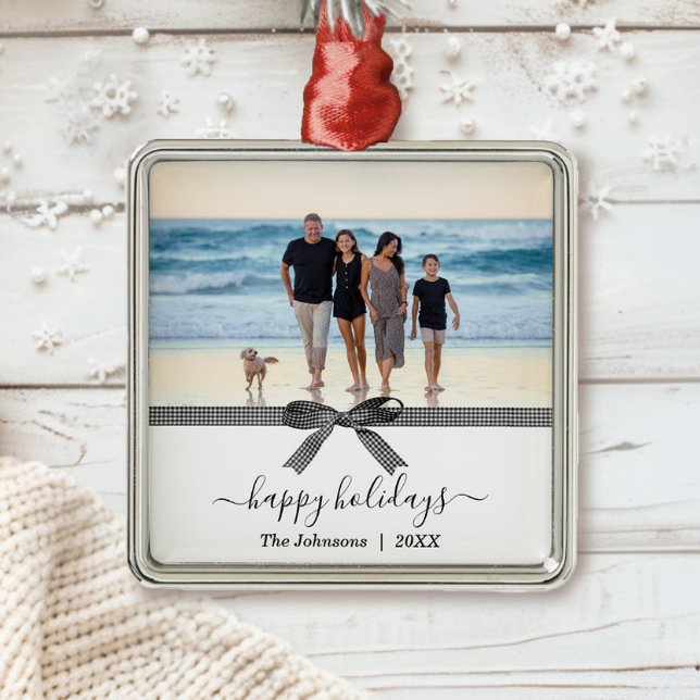 Eleganter Büffel, kariert, schwarz und weiß Ornament Aus Metall (Von Creator hochgeladen)