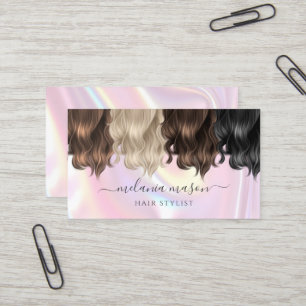 Eleganter Bunter Haarstylist Trendiges Rosa Visitenkarte