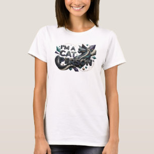 Eleganter Bunter I'M A CAT PERSON Druck T-Shirt